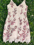 Forever New Ivory Floral Embroidered Lace Mini Dress — front