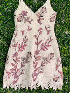 Forever New Ivory Floral Embroidered Lace Mini Dress — back