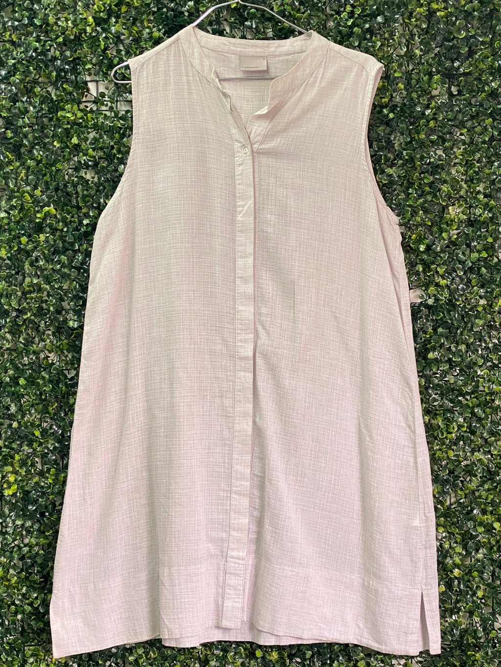 Earthaddict Natural Cotton Sleeveless Shirt Dress — front