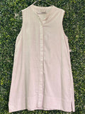 Earthaddict Natural Cotton Sleeveless Shirt Dress — front
