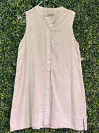 Earthaddict Natural Cotton Sleeveless Shirt Dress — front