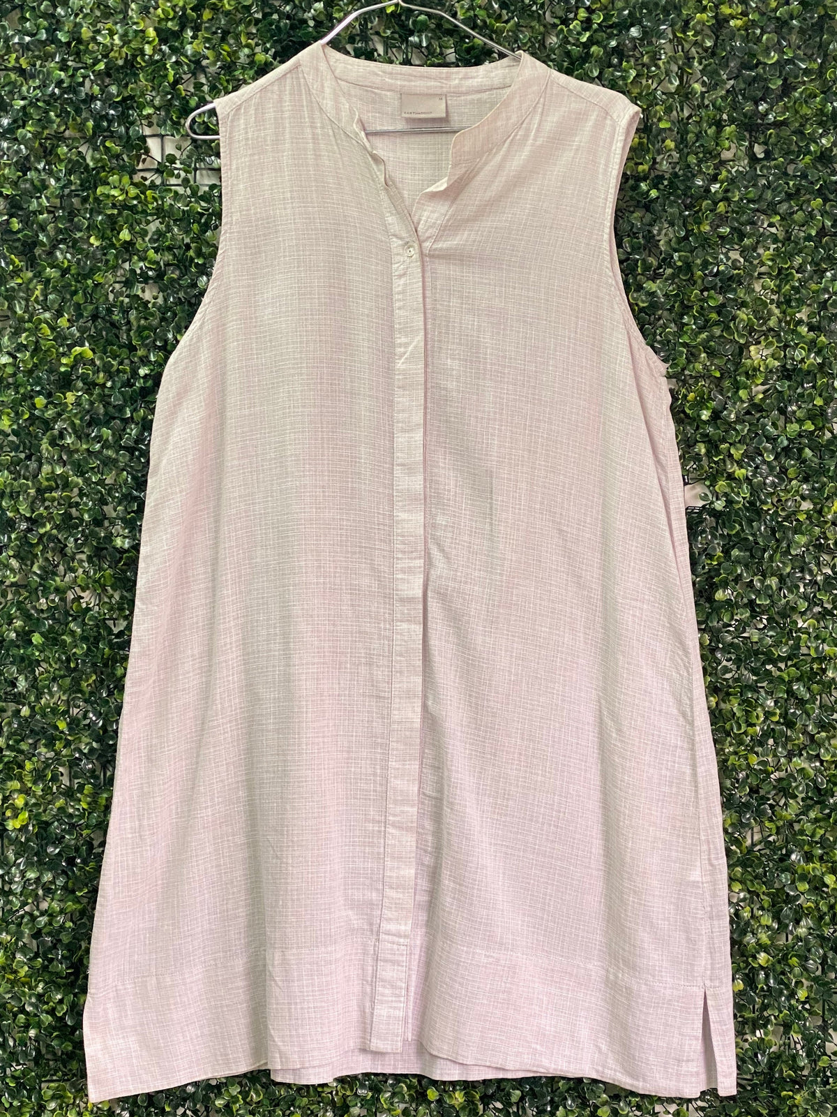 Earthaddict Natural Cotton Sleeveless Shirt Dress — front