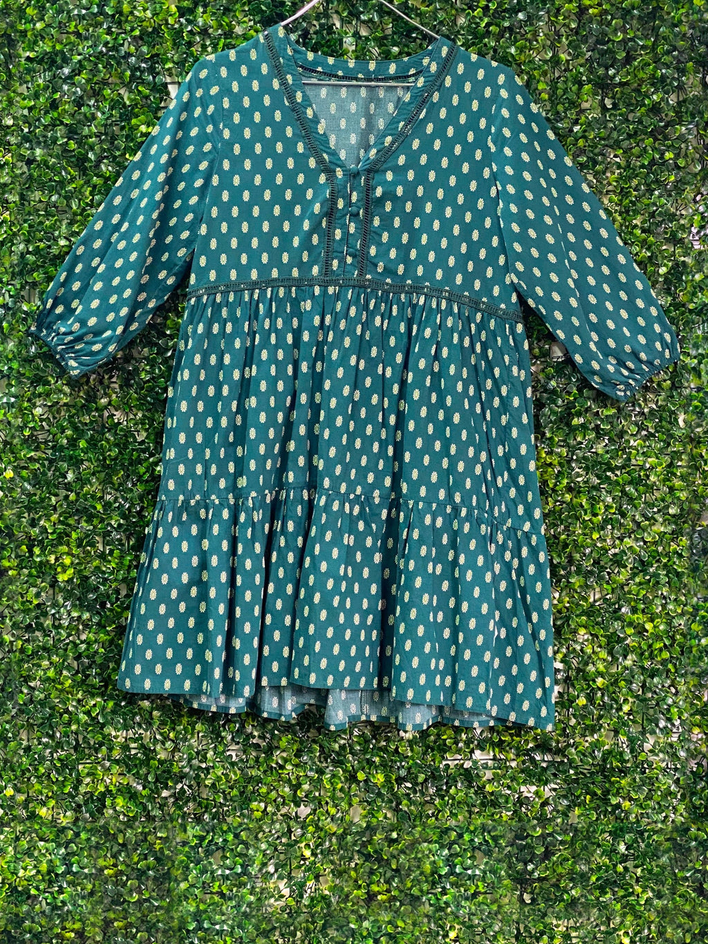 Mr Price Teal Daisy Print Cotton Smock Dress — front
