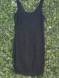 Rello Black Swirl Embroidered Sheath Dress — front