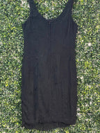 Rello Black Swirl Embroidered Sheath Dress — back