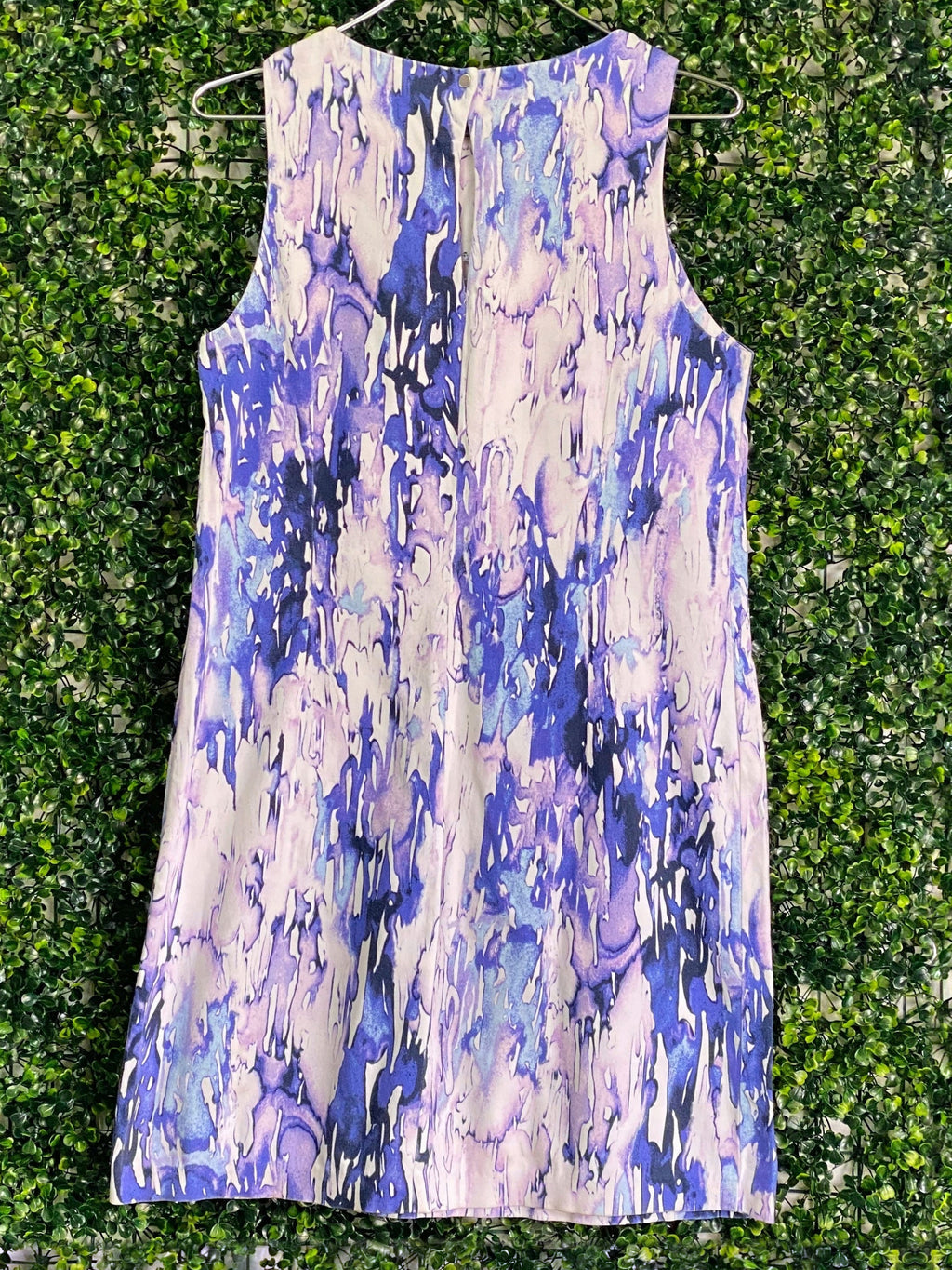 Lilac & Indigo Abstract Sleeveless Shift Dress — back
