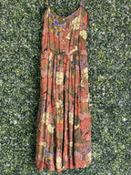 Gemini by Christo Rust Floral Strappy Maxi Dress — front
