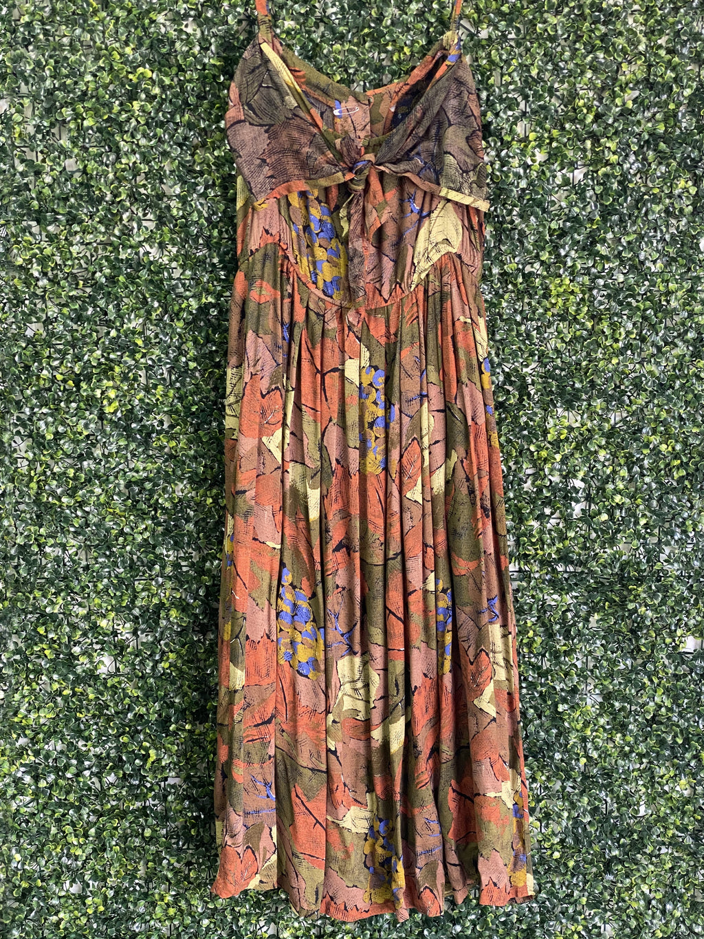 Gemini by Christo Rust Floral Strappy Maxi Dress — back