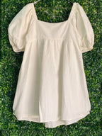 Vero Moda Ivory Textured Puff-Sleeve Mini Dress — back