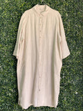 Earthaddict Natural Linen Oversized Shirt Dress — front