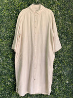 Earthaddict Natural Linen Oversized Shirt Dress — front