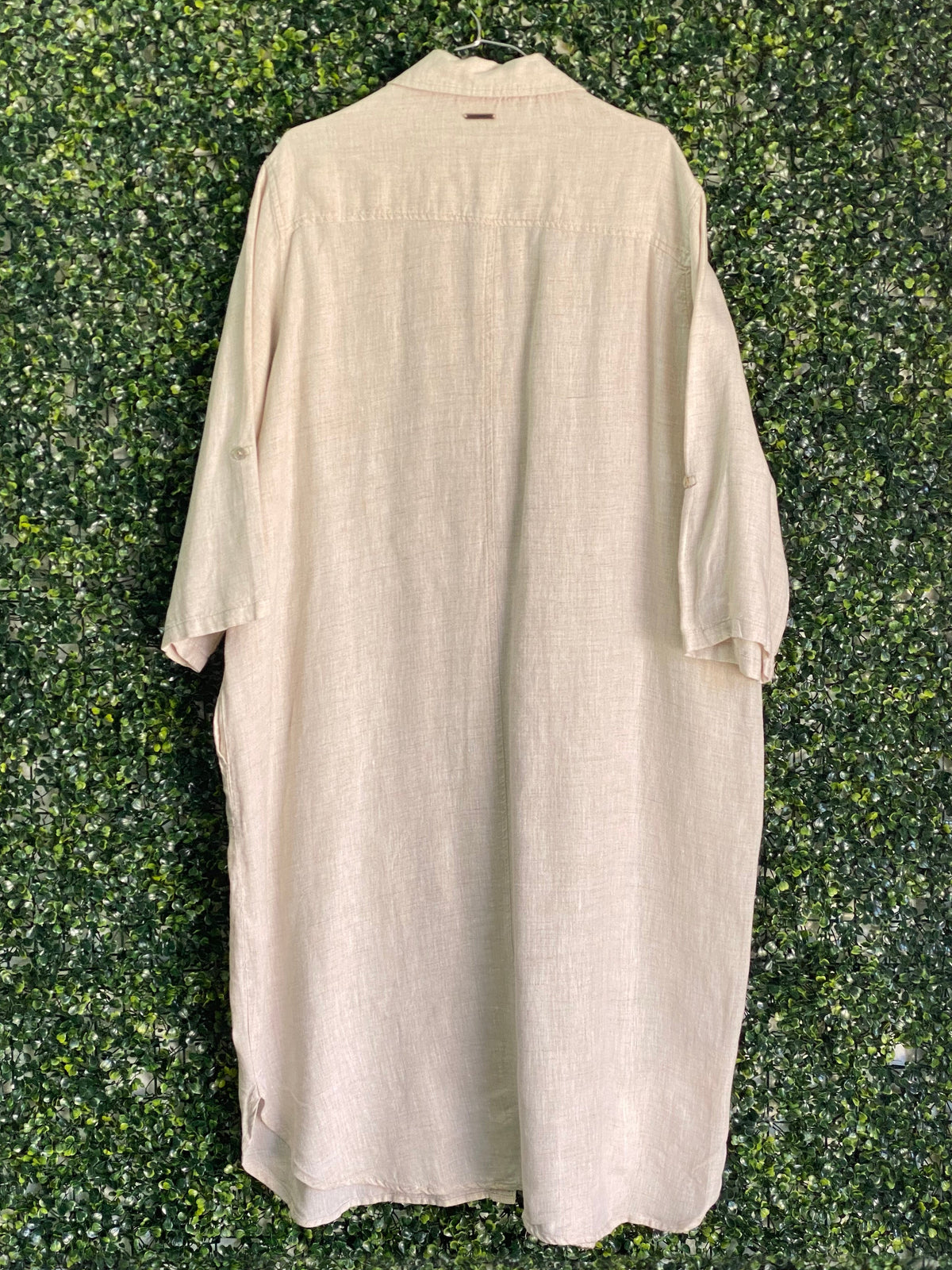 Earthaddict Natural Linen Oversized Shirt Dress — back