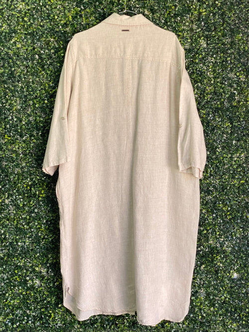 Earthaddict Natural Linen Oversized Shirt Dress — back