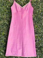 Hilton Weiner Pink Lace Trim Slip Dress — front