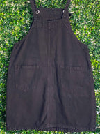 Cotton On Black Denim Pinafore Dress — back