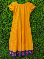 Mustard Yellow Embroidered Indian Midi Dress