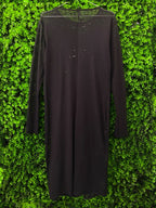 Black Tonal Embellished Long-Sleeve Dress
