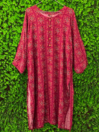 Berry Boho Print Tunic Dress