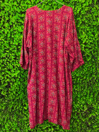 Berry Boho Print Tunic Dress
