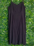 LCW Casual Black Smocked Cami Knee-Length Dress — front