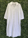 Miss Country White Broderie Shirt Dress — front