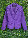 NAF NAF Purple Single-Button Tailored Blazer — front