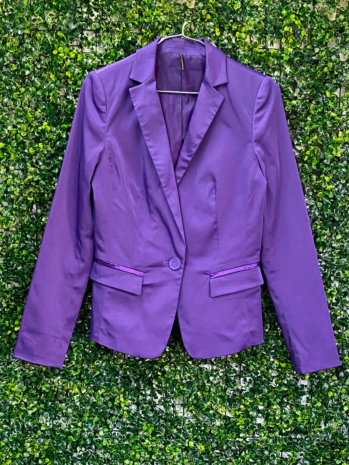 NAF NAF Purple Single-Button Tailored Blazer — front