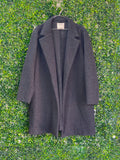 Woolworths Charcoal Longline Open Coat — front
