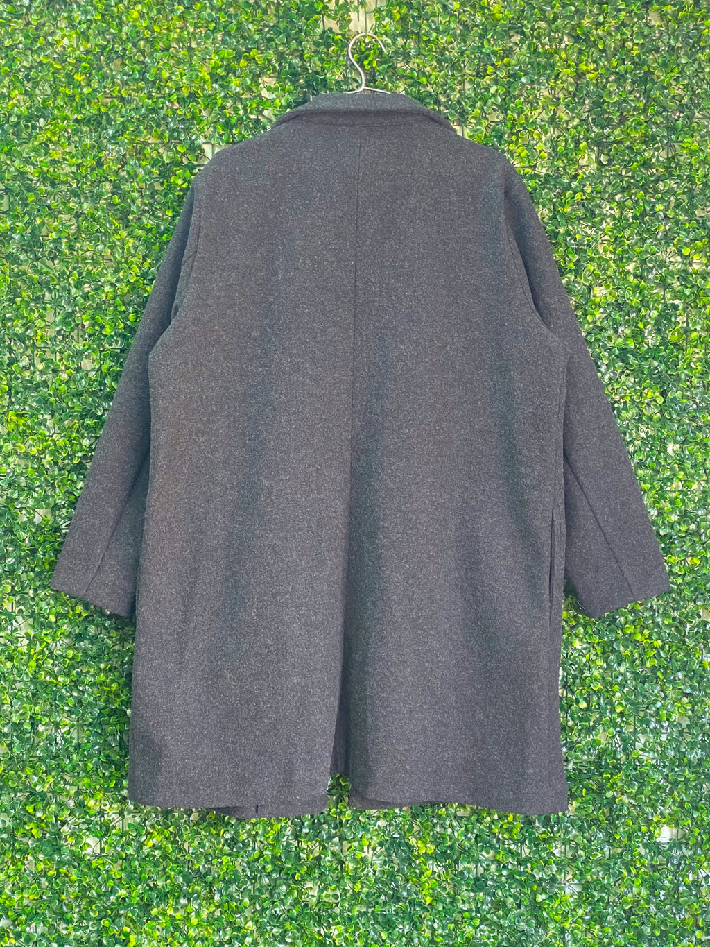 Woolworths Charcoal Longline Open Coat — back