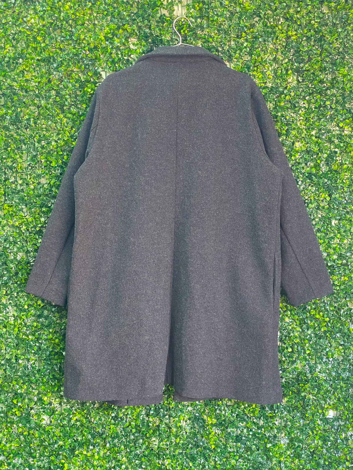 Woolworths Charcoal Longline Open Coat — back