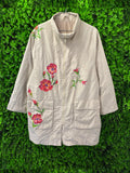 Hand-Painted Floral Longline Jacket