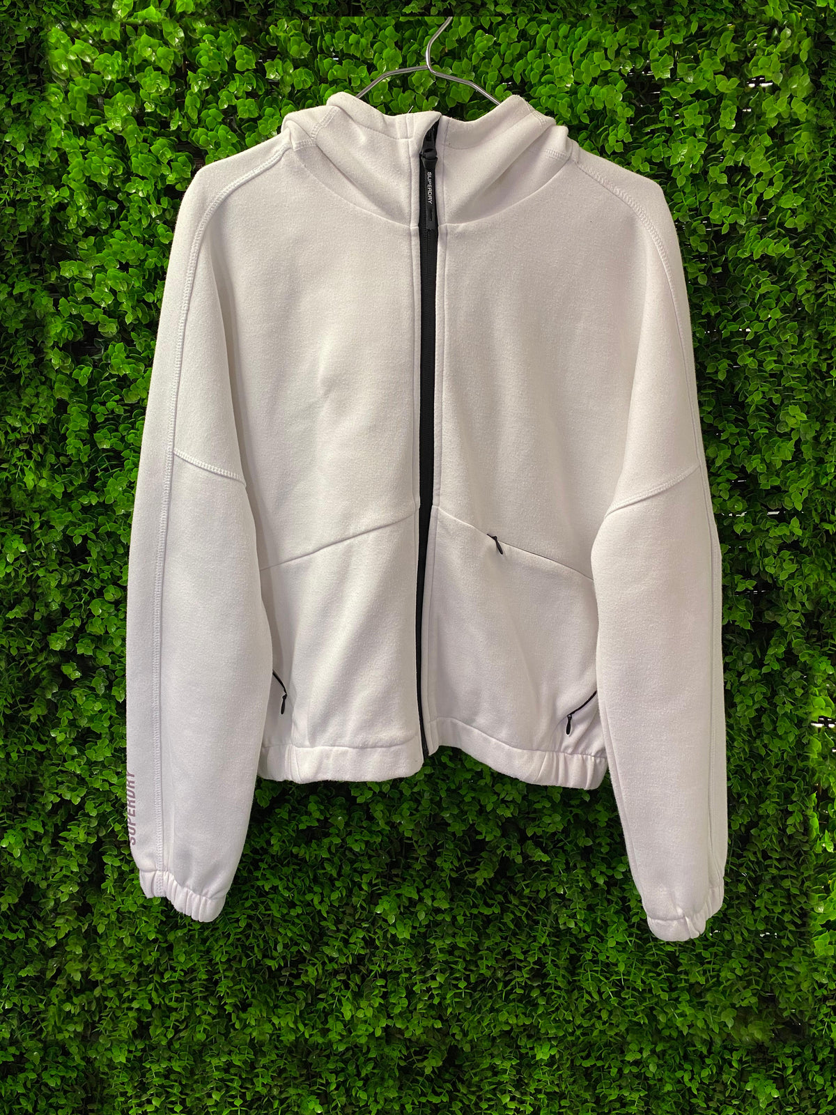 Superdry White Zip-Up Hoodie