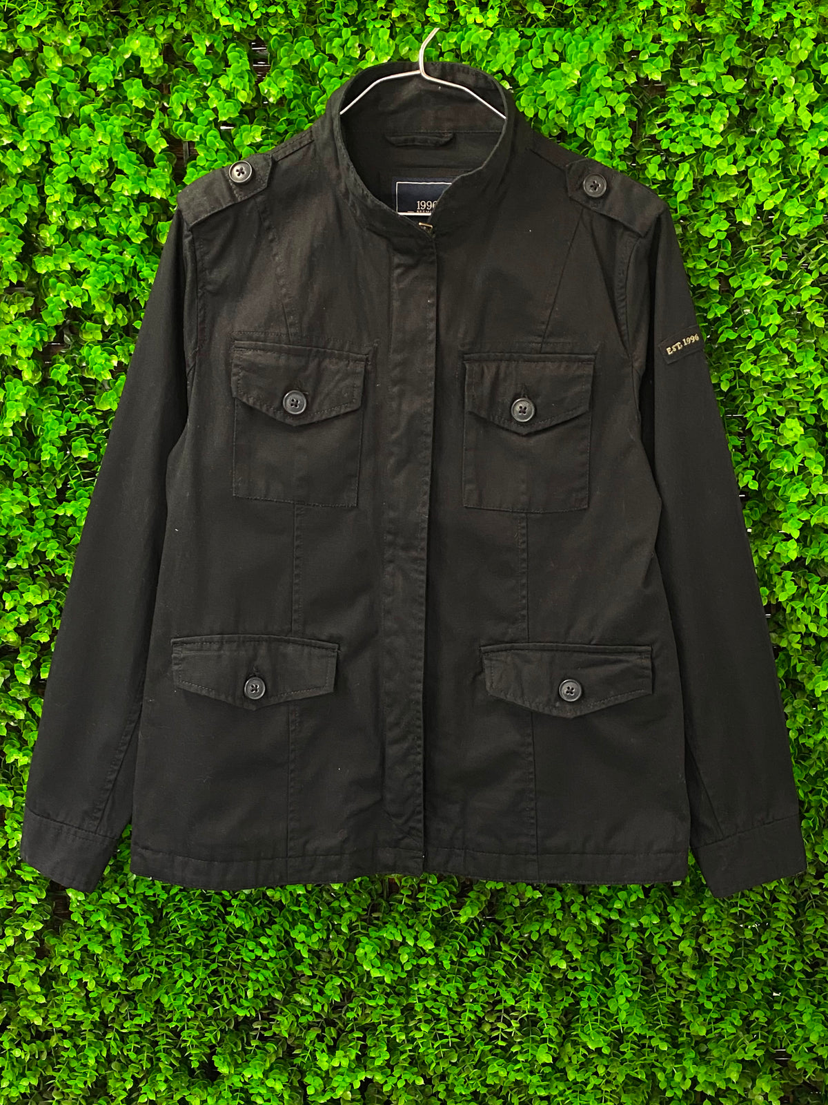 1996 Black Embroidered Military Jacket