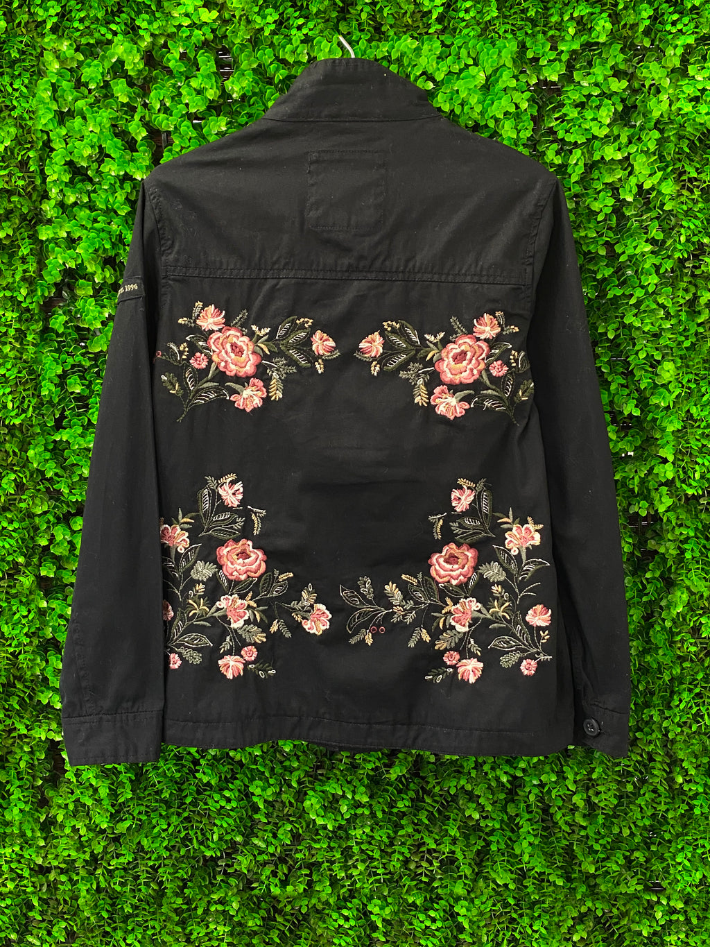 1996 Black Embroidered Military Jacket