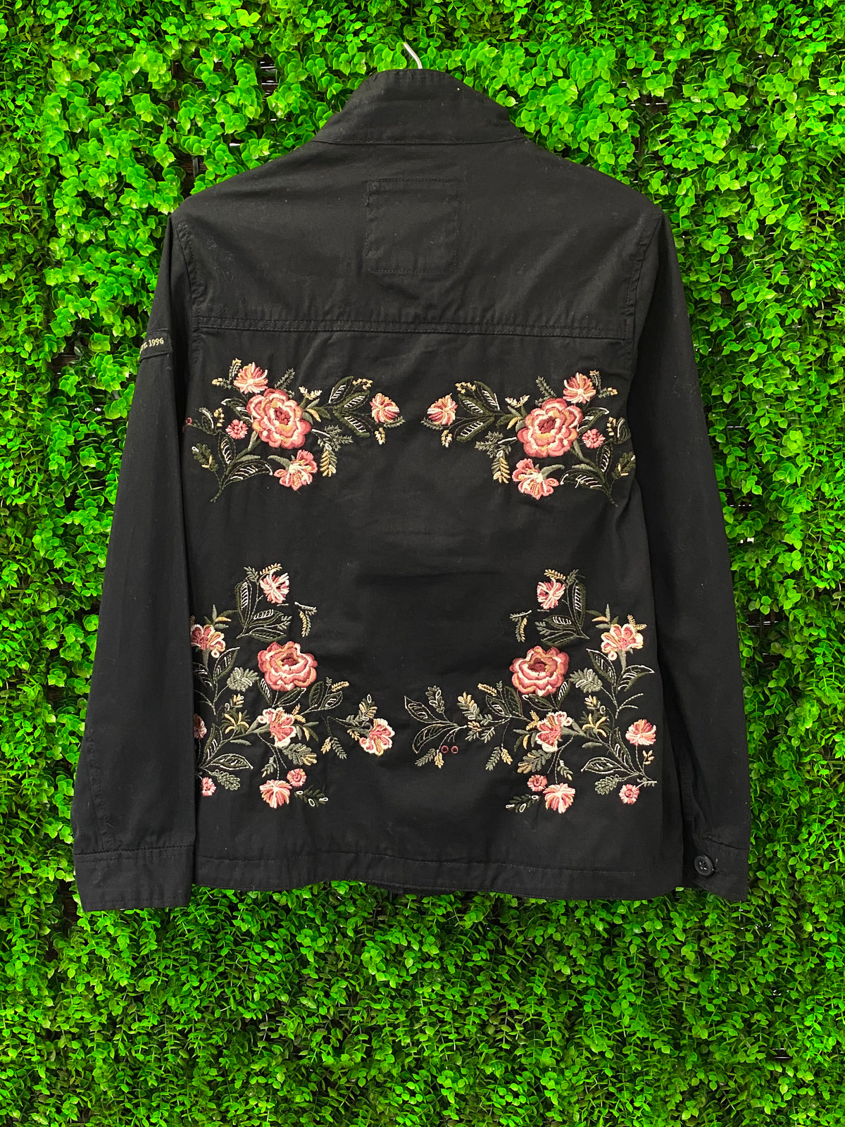 1996 Black Embroidered Military Jacket