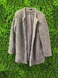 Flame Grey Textured Teddy Coat