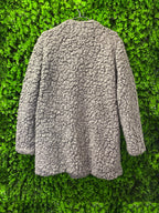 Flame Grey Textured Teddy Coat