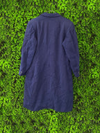 Navy Textured Double-Breasted Coat