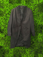 Black Satin-Lapel Tailored Blazer