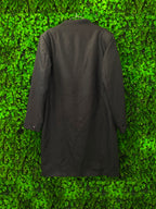 Black Satin-Lapel Tailored Blazer
