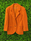Burnt Orange Textured Tailored Blazer