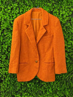 Burnt Orange Textured Tailored Blazer