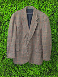 Canda Brown Heritage Check Double-Breasted Blazer