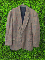 Canda Brown Heritage Check Double-Breasted Blazer
