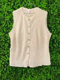 H&M Cream Button-Front Knit Vest