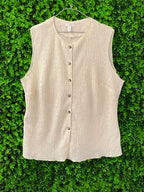 H&M Cream Button-Front Knit Vest