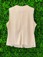 H&M Cream Button-Front Knit Vest