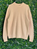 Zara Beige Diagonal-Knit Cotton Jumper — front