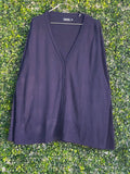 Hloba Clothing Deep Navy Button Front Cardigan — front