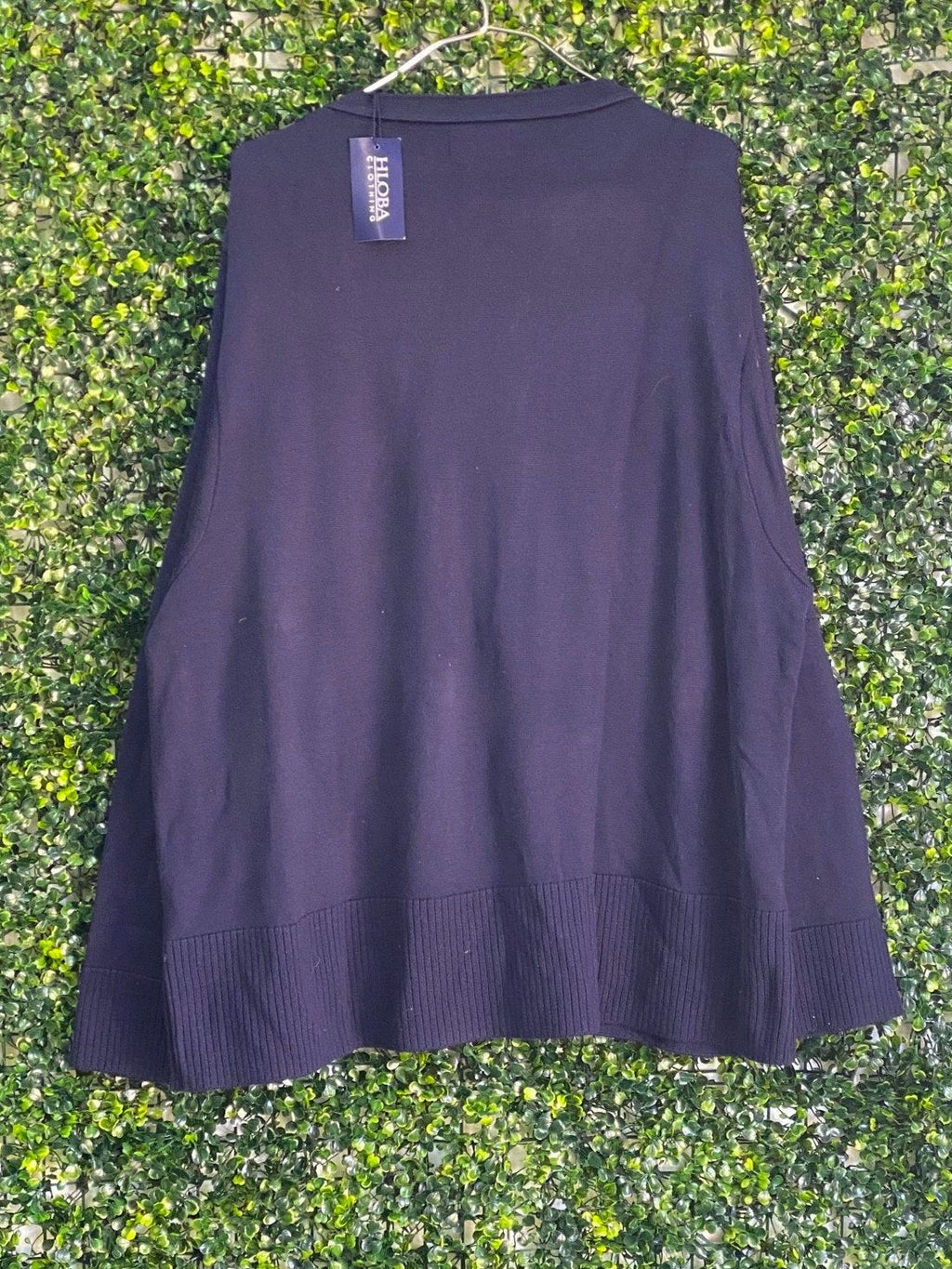 Hloba Clothing Deep Navy Button Front Cardigan — back